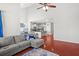 Open concept living room and kitchen with hardwood floors at 514 Morelets Dr, Moncks Corner, SC 29461
