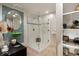 Modern bathroom featuring a glass-enclosed shower, unique sink, and stylish fixtures at 517 King St # 1, Charleston, SC 29403