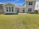 A lush green backyard, partially fenced, offers privacy and space for activities at 572 Dunswell Dr, Summerville, SC 29486