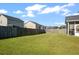 Fenced backyard featuring lush green grass and neighboring homes at 613 Ravens Wood Rd, Summerville, SC 29486