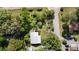 Aerial view of a home with lush landscaping and a metal roof at 104 Waccamaw Dr, Summerville, SC 29485