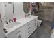 Bathroom featuring double sink vanity, a glass enclosed shower and a toilet at 1097 Briar Rose Ln, Ladson, SC 29456
