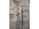 Close up of shower with a tile surround, rainfall shower head and body jets at 1097 Briar Rose Ln, Ladson, SC 29456