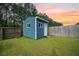 Backyard storage shed with good size and a grassy landscape at 145 Basket Grass Ln, Summerville, SC 29486