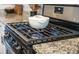 Kitchen range top featuring granite countertops and stainless steel appliances at 145 Basket Grass Ln, Summerville, SC 29486