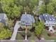 Expansive aerial view of a two-story home with beautiful landscaping and a welcoming front entrance at 1531 Capel St, Mount Pleasant, SC 29466