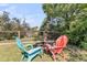 Inviting backyard fire pit and Adirondack chairs provide a cozy outdoor living space at 1595 Teal Marsh Rd, Charleston, SC 29412