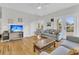 Cozy living room with hardwood floors, comfortable seating, and a stylish entertainment center at 1595 Teal Marsh Rd, Charleston, SC 29412