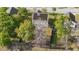 Aerial view of the backyard, featuring fencing and mature trees around the perimeter at 2007 Robin Wood Blvd, Moncks Corner, SC 29461
