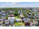 Expansive aerial view showcasing a diverse neighborhood with lush greenery and urban architecture at 22 Sheppard St, Charleston, SC 29403