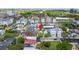 Aerial view of a charming neighborhood at 22 Sheppard Street with mixed residential and commercial buildings at 22 Sheppard St, Charleston, SC 29403