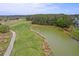 Scenic aerial view of a golf course with a pond and lush green landscape at 2732 Canebreak Ln, Mount Pleasant, SC 29466