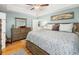A serene main bedroom features a ceiling fan, ample closet space, and natural light at 3222 Morningdale Dr, Mount Pleasant, SC 29466