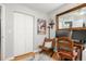 This home office features hardwood floors, natural light, and comfortable seating space at 3222 Morningdale Dr, Mount Pleasant, SC 29466