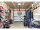 Organized two-car garage with ample storage and shelving, offering convenience and functionality at 328 Bradley Bend Dr, Moncks Corner, SC 29461