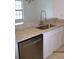 Kitchen area with stainless steel dishwasher, countertops, and white cabinets at 4153 Hickory Ln, Ladson, SC 29456