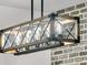 Contemporary dining room lighting fixture with an industrial style, showcasing decorative bulbs and a rustic wood frame at 427 W Respite Ln, Summerville, SC 29483
