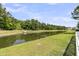 Scenic pond view surrounded by lush greenery, offering a peaceful natural setting at 427 W Respite Ln, Summerville, SC 29483