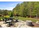 Charming backyard patio area, perfect for entertaining, set amongst the trees at 559 Eastern Isle Ave, Summerville, SC 29486