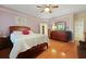 Bright main bedroom with wood floors, ensuite bathroom, and ample closet space provides a relaxing retreat at 559 Eastern Isle Ave, Summerville, SC 29486