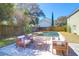 Relaxing backyard with patio furniture surrounding a swimming pool and a wooden fence at 905 Simmons St, Mount Pleasant, SC 29464