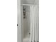 Bathroom shower with white shower curtain and chrome fixtures at 99 Shadowmoss Pkwy, Charleston, SC 29414
