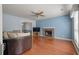 Comfortable living room with fireplace, hardwood floors, and a TV at 109 E Hartwick Ln, Goose Creek, SC 29445