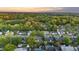Expansive aerial view of a residential community surrounded by lush greenery and mature trees at sunset at 109 Red Cypress Dr, Goose Creek, SC 29445