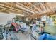 Spacious garage featuring an open ceiling, ample storage, and potential workspace at 1142 Camden St, North Charleston, SC 29405