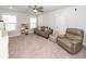 Bonus room with carpet flooring, ceiling fan, and a comfortable seating arrangement at 158 Boots Branch Rd, Summerville, SC 29485