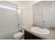 Clean bathroom with a shower-tub combo, toilet, and vanity with a mirror at 168 Keaton Brook Dr, Summerville, SC 29485