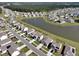 An aerial view of the neighborhood, showing the proximity to a pond and the street layout at 183 Greenwich Dr, Summerville, SC 29486