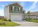 Beautifully landscaped two-story home featuring gray siding and a spacious two-car garage at 183 Greenwich Dr, Summerville, SC 29486