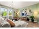 Cozy living room featuring sage green walls, a gallery wall, and ample natural light at 206 Red Bluff St, Summerville, SC 29483