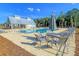Community pool area with ample seating, umbrellas, and a clubhouse at 206 Red Bluff St, Summerville, SC 29483