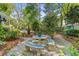 Backyard table and seating under a canopy of trees at 207 Central Ave, Summerville, SC 29483