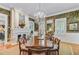Spacious dining room includes a large table, chandelier, fireplace, and natural lighting at 207 Central Ave, Summerville, SC 29483
