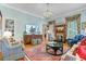 Bright and airy living room with hardwood floors, elegant furnishings, and chandelier at 207 Central Ave, Summerville, SC 29483