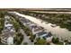 Scenic aerial view showcasing a luxury waterfront neighborhood with private docks, lush greenery, and serene waterways at 21 Morgan Place Dr, Isle of Palms, SC 29451