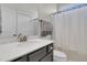Bathroom featuring a vanity with a solid surface top and a shower with curtain at 2906 Quarterdeck Ct, Mount Pleasant, SC 29466