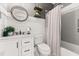Neat bathroom with bright lighting, a modern vanity, and a tiled shower at 3133 Cold Harbor Way, Charleston, SC 29414