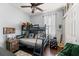 Functional bedroom with a sturdy bunk bed, a ceiling fan, and plenty of space for storage and relaxation at 3133 Cold Harbor Way, Charleston, SC 29414