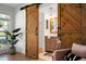 Bathroom featuring a charming barn door, modern fixtures and lovely accents at 32 Heathwood Dr, Charleston, SC 29407