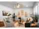 Inviting living room with modern furnishings, stylish decor, and ample natural light at 32 Heathwood Dr, Charleston, SC 29407