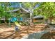 Colorful playground equipment in a park, complete with slides and a covered play area at 32 Heathwood Dr, Charleston, SC 29407