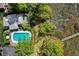 Aerial view featuring a pool, outbuilding, dock and access to the marsh at 333 W Confederate Cir, Charleston, SC 29407