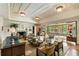 Expansive living room showcasing fireplace, dining area, parquet floors, and ample seating at 333 W Confederate Cir, Charleston, SC 29407