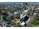 Aerial view showcasing the charming neighborhood with diverse architectural styles and lush greenery at 34 Smith St, Charleston, SC 29401
