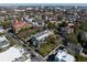 A neighborhood aerial shot featuring beautiful homes, lush trees, and glimpses of water at 34 Smith St, Charleston, SC 29401