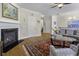 Elegant living room with hardwood floors, a fireplace, and stylish furnishings at 4020 Conant Rd, Mount Pleasant, SC 29466